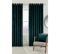 'Escala' Woven Lined Curtains Helena Springfield Teal 167cm width x 137cm drop
