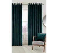 'Escala' Woven Lined Curtains Helena Springfield Teal 167cm width x 183cm drop