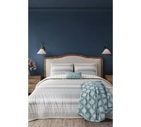 Helena Springfield Harvest Moon Folk Stripe Kingsize Duvet Cover SET, Blue/Teal