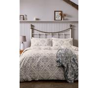 Helena Springfield 'Folk Trellis' Cotton Duvet Cover Set in Charcoal | Size: King Helena Springfield Charcoal King