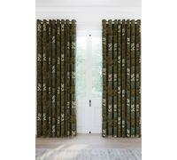 Helena Springfield 'frey' Cotton Lined Curtains In Green Green 167cm width x 228cm drop