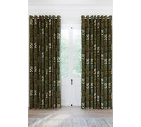 Helena Springfield 'frey' Cotton Lined Curtains In Green Green 167cm width x 228cm drop
