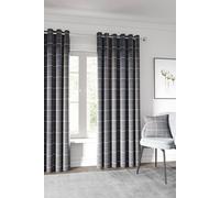 Helena Springfield Harper Lined Curtains 90" x 72", Charcoal/Ginger