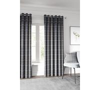 Helena Springfield Harper Lined Curtains 66" x 54", Charcoal/Ginger