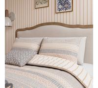Helena Springfield Harvest Moon Folk Stripe Super Kingsize Duvet Cover SET, Graphite/Copper