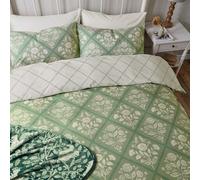 Helena Springfield Harvest Moon Folk Trellis Single Duvet Cover SET, Sage
