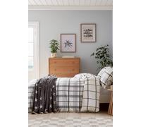 Helena Springfield 'Hudson Check' Brushed Cotton Duvet Cover Set in Charcoal | Size: Super King Helena Springfield Charcoal Super King