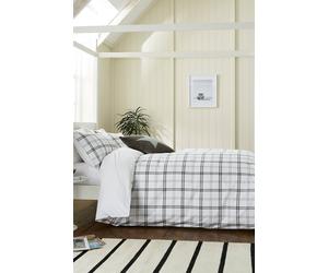 Helena Springfield 'hunter's Check' Brushed Cotton Duvet Cover Set In Grey Grey
