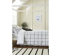 'Hunter's Check' Brushed Cotton Duvet Cover Set Helena Springfield Grey Double