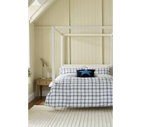 'Hunter's Check' Brushed Cotton Duvet Cover Set Helena Springfield Navy Super King