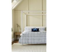 'Hunter's Check' Brushed Cotton Duvet Cover Set Helena Springfield Navy Single
