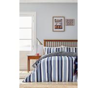 Helena Springfield 'Huntington Stripe' Cotton Duvet Cover Set in Blue | Size: Double Helena Springfield Blue Double