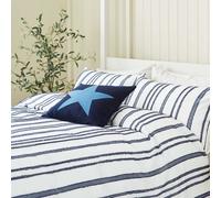 Helena Springfield Long Island Clipped Stripe Kingsize Duvet Cover Set, Navy