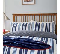 Helena Springfield 'Huntington Stripe' Cotton Duvet Cover Set in Blue | Size: King Helena Springfield Blue King