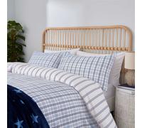 Helena Springfield Long Island Jones Check Brushed Cotton Kingsize Duvet Cover SET, Navy