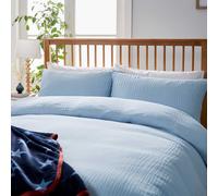 Helena Springfield Long Island Muslin Super Kingsize Duvet Cover SET, Chambray Blue