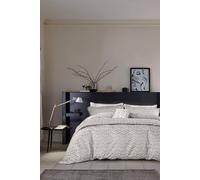 Helena Springfield Mikkel Cotton Rich Jacquard' Duvet Cover Set In Silver Silver Single