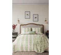 Helena Springfield 'oak Stripe' Cotton Duvet Cover Set In Green Green King