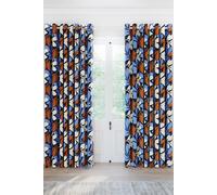 Helena Springfield 'otto' Cotton Lined Curtains In Blue Blue 167cm width x 137cm drop