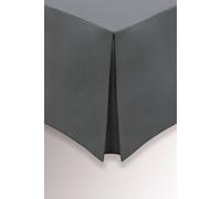 Helena Springfield Plain Dye Percale 50/50 Valance Sheet, King, Charcoal