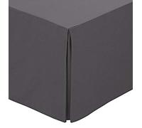 Helena Springfield Plain Dye Percale 50/50 Valance Sheet, King, Charcoal