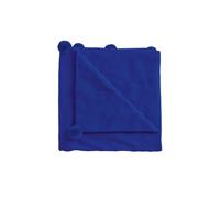 Helena Springfield Pom Pom Knitted Throw, Dark Blue