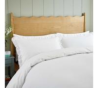 Helena Springfield Secret Garden Clara Embroidered Frill Super Kingsize Duvet Cover SET, White