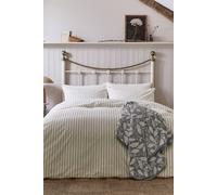 Helena Springfield 'Ticking Stripe' Cotton Duvet Cover Set in Cream | Size: Single Helena Springfield Cream Single