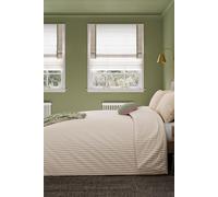 Helena Springfield Harvest Moon Ticking Stripe Super Kingsize Duvet Cover SET, Green/Pink