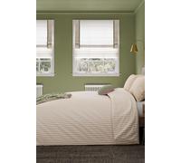 Helena Springfield Harvest Moon Ticking Stripe Double Duvet Cover SET, Green/Pink