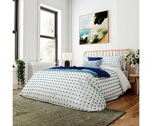HELENA SPRINGFIELD TUFTED SPOT COVER SET BLUE/WHITE