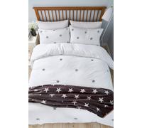 Helena Springfield 'Tufted Star Grey' Duvet Cover Set in White | Size: Double Helena Springfield White Double