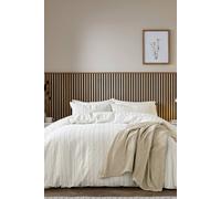 Helena Springfield 'Waffle Stripe' Duvet Cover Set in Cream | Size: Super King Helena Springfield Cream Super King