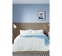 Helena Springfield 'Waffle Stripe' Duvet Cover Set in Light Blue | Size: Super King Helena Springfield Light Blue Super King