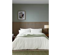 Helena Springfield 'Waffle Stripe' Duvet Cover Set in Soft White | Size: Double Helena Springfield Soft White Double