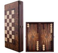 Helena Wood Art Classic Backgammon Set - 16 inches Medium Backgammon Board | Burl