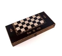 Helena Wood Art Elegant Handmade Wooden Backgammon Set - Black