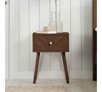 helena wooden bedside cabinet with 1 drawer in walnut