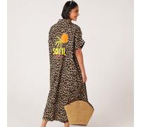 Helene Berman 100% Cotton Embroidered Palm Tree Dress