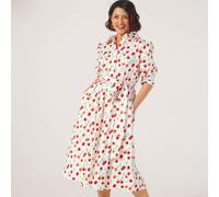 Helene Berman X Katy Cotton Stretch Cherry Shirt Dress CHERRY SIZE 10