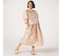 Helene Berman X Katy Limited Edition Jacquard Skirt PINK GOLD SIZE 12