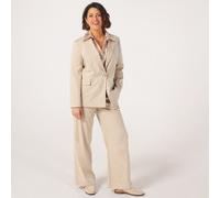 Helene Berman X Katy Pinstripe Single Breasted Relaxed Blazer BLUE SIZE 12
