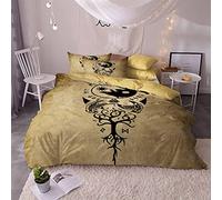 Helengili Bedding Set Viking myth Print Bedding (Duvet Cover + 2 Pillowcases) Anti Allergy Duvet Cover Sets Without Any Filling (13,Double)