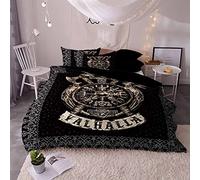 Helengili Bedding Set Viking myth Print Bedding (Duvet Cover + 2 Pillowcases) Anti Allergy Duvet Cover Sets Without Any Filling (03,Superking)