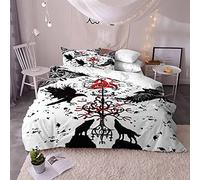 Helengili Bedding Set Viking myth Print Bedding (Duvet Cover + 2 Pillowcases) Anti Allergy Duvet Cover Sets Without Any Filling (01,Double)