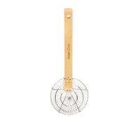 Helen's Asian Kitchen Helen Chen’s Asian Kitchen Stainless Steel Spider Natural Handle, Strainer Basket, Wood, 5-Inch, Bamboo