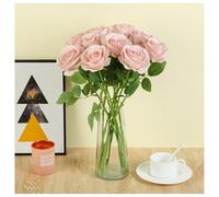 Helera 12pcs Artificial Silk Rose Plants with Long Stems for Wedding Home Party Table Centerpiece