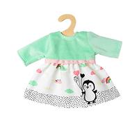 Heless 1124 - Dress for Dolls in Penguin Polka Dot Design Soft Velour and with Penguin Print, Size 28 - 35 cm