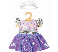 Heless 1131 1131 Fairy and Unicorn Dress with Reversible Sequins and Silver Crown, Size 28-35, Multi-Colour