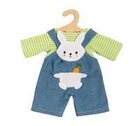 Heless 1316 Doll Clothes in Bunny Lou Design, 2-Piece Set with Dungarees and Striped Shirt for Dolls and Cuddly Toys Size 28-35 cm